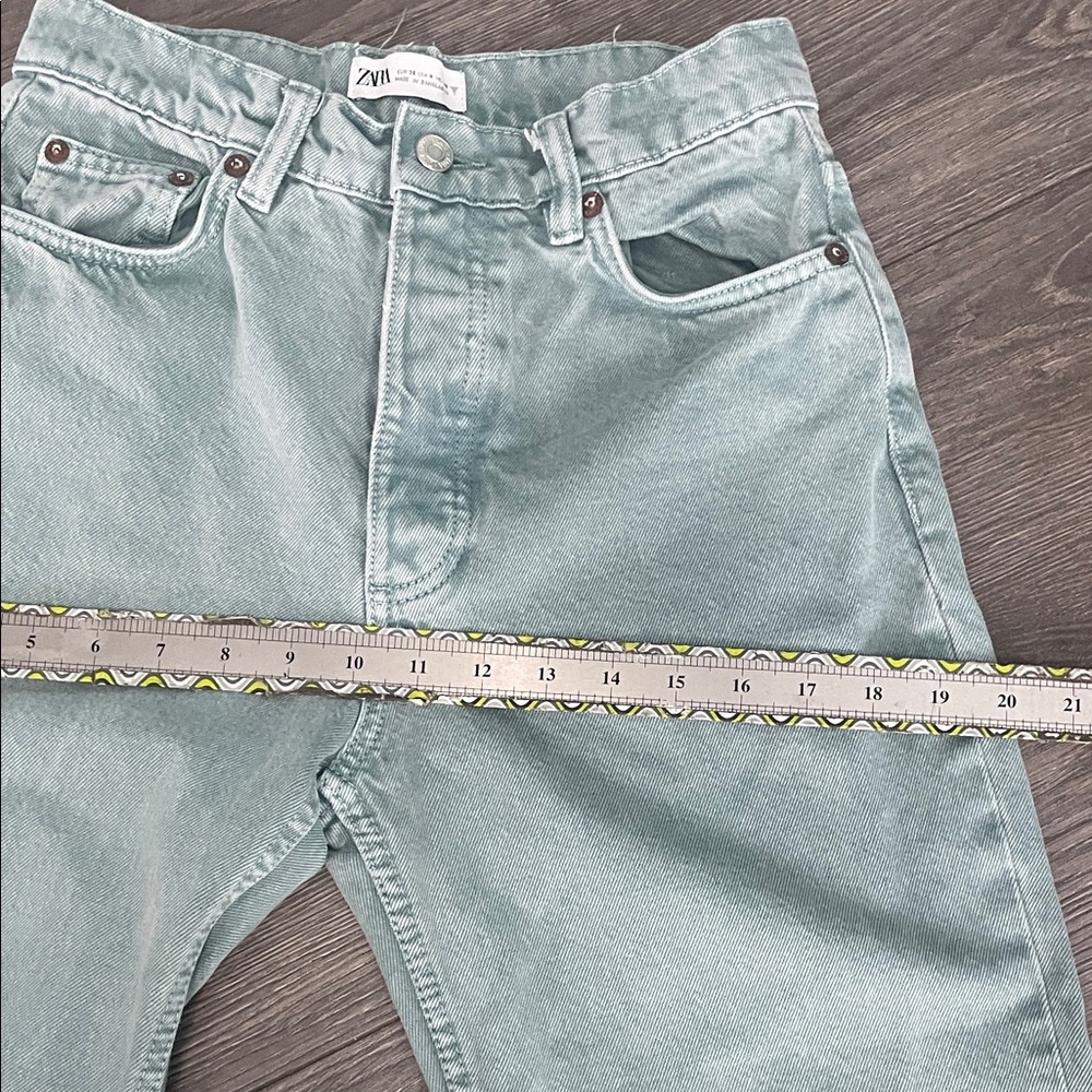 ZARA high wasted five buttons straight leg jeans - Picture 10 of 12